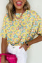 Joyful Blooms All Over Print Drop Shoulder Tee