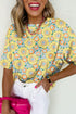 Joyful Blooms All Over Print Drop Shoulder Tee