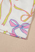 Joyful Bow Print Elastic Pull On Everyday Shorts