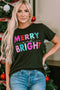 Joyful Slogan Print Short Sleeve Graphic Tee Shirt