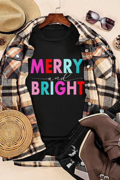 Joyful Slogan Print Short Sleeve Graphic Tee Shirt