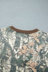 Jungle Camouflage Ribbed Trim Long Sleeve Lounge Set