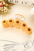 Jurassic Motif And Sunflower Resin Hair Claw Clip