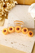 Jurassic Motif And Sunflower Resin Hair Claw Clip