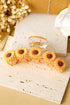 Jurassic Motif And Sunflower Resin Hair Claw Clip