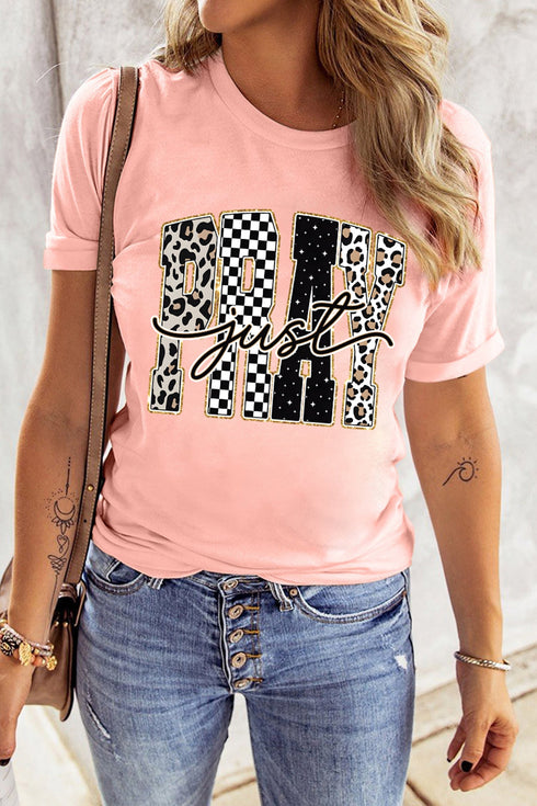 Just Pray Lettering High Stretch Faith Graphic Tee