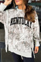 Kentucky Raw Seam Leafy Camouflage Baggy Graphic Sweatshirt