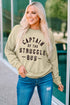 Khaki Captain Of The Struggle Bus Graphic Sweatshirt