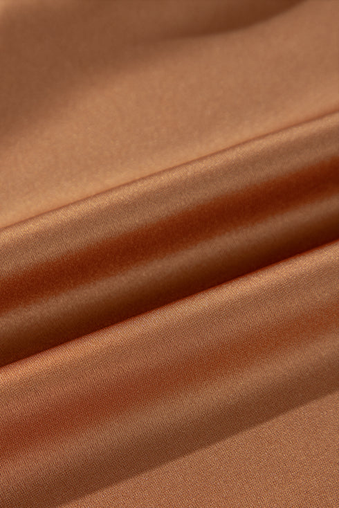 Khaki Chevron Color Block Spaghetti Straps Tank Top