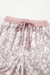 Khaki Classic Leopard Arched Hem Elastic Waist Casual Shorts