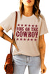 Khaki Cowboy Letter Star Graphic Print Short Sleeve T Shirt