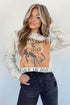 Khaki Cowboy Take Me Away Graphic Print Pullover Sweatshirt