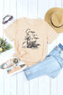 Khaki Crop Top Corn Plant Graphic Print T Shirt