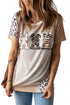 Khaki Easter Bunny Leopard Bleached Print Graphic Tee