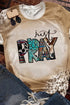 Khaki Just Pray Weatern Fashion Leopard Bleached Tee