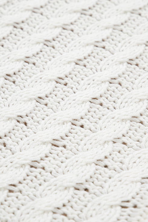 Khaki Mix Textured Knit Colorblock Patchwork Sweater