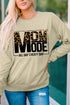 Khaki Mom Mode Leopard Print Long Sleeve Sweatshirt