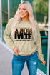 Khaki Mom Mode Leopard Print Long Sleeve Sweatshirt