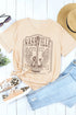 Khaki Nashville Letter Guitar Graphic Print Short Sleeve T Shirt