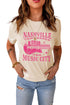 Khaki Nashville Music City Graphic Print Short Sleeve T Shirt