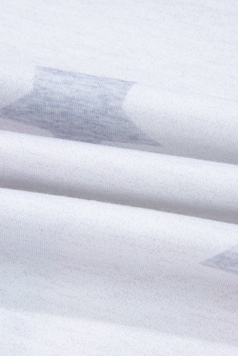 Khaki Patriotic Flag Bow Graphic Starry Round Neck T Shirt