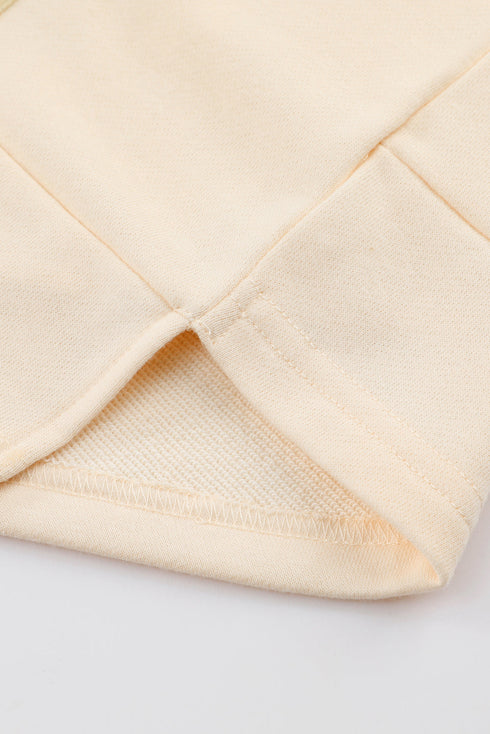 Khaki Plaid Patchwork Kangaroo Pocket Oversized Hoodie