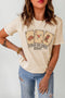 Khaki Poker Cards Letter Graphic Print Crew Neck T Shirt