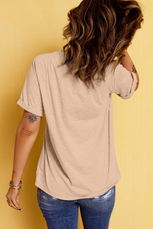 Khaki Poker Queen Embroidered Graphic Tee