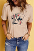 Khaki Poker Queen Embroidered Graphic Tee