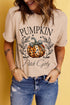 Khaki Pumpkin Patch Girly Leopard Bowknot Pumpkin Graphic T Shirt