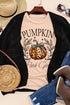 Khaki Pumpkin Patch Girly Leopard Bowknot Pumpkin Graphic T Shirt