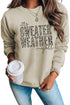 Khaki Sweater Weather Leopard Print Pullover Sweatshirt