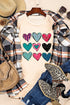 Khaki Valentines Multi Pattern Heart Print T Shirt