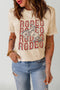Khaki Western Rodeo Graphic Print Crew Neck T Shirt