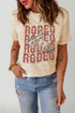 Khaki Western Rodeo Graphic Print Crew Neck T Shirt