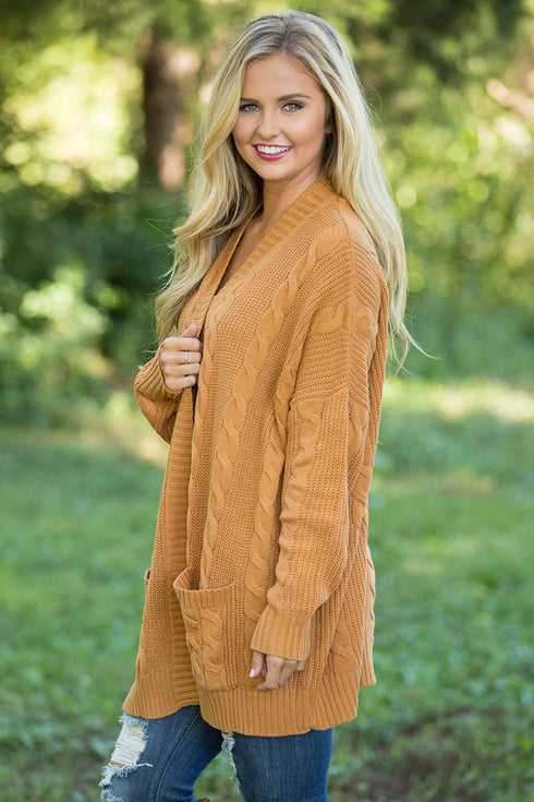 Knit Texture Long Cardigan