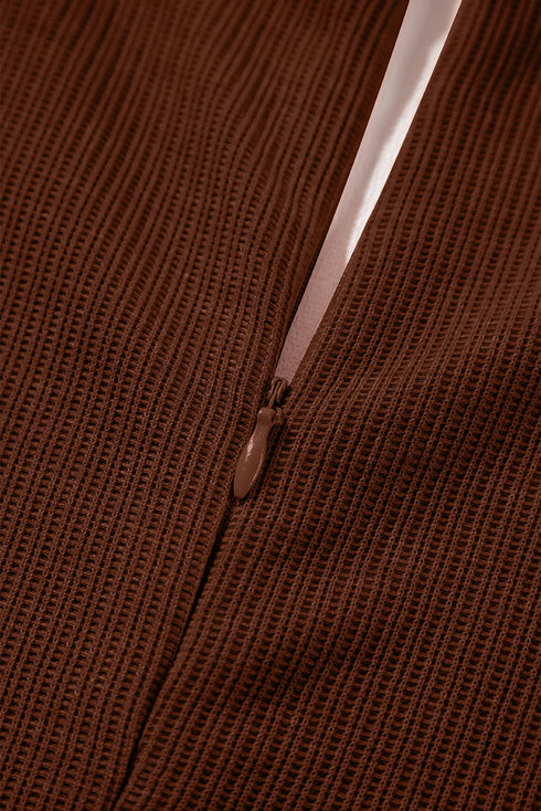 Knit Zip Front V Neck Relaxed Romper