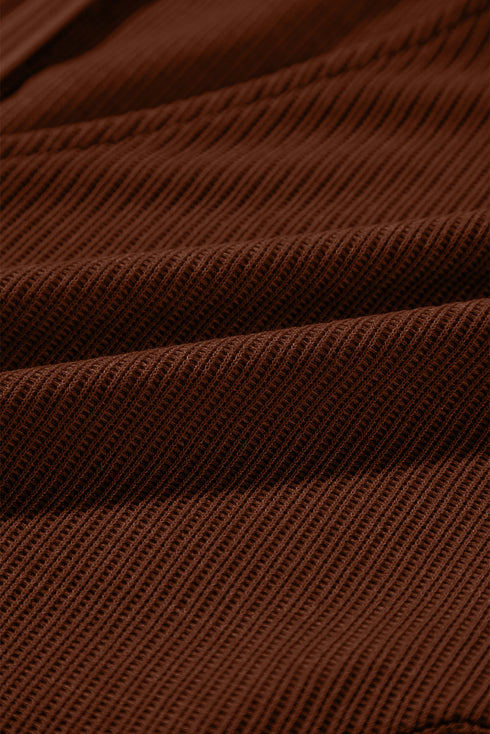 Knit Zip Front V Neck Relaxed Romper