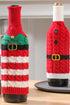 Knitted Cotton Striped Jingle Bell Bottle Sleeve