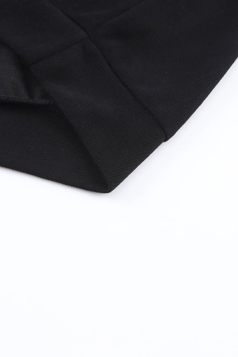 Knitted V Neck Buttoned Cuffs Sweater