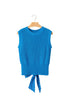Knot Back Polka Dot Cropped Knit Sweater Vest