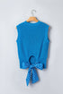 Knot Back Polka Dot Cropped Knit Sweater Vest