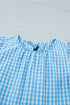 Knot Back Ruffled Short Sleeve Gingham Maxi Dress