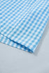 Knot Back Ruffled Short Sleeve Gingham Maxi Dress