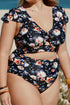 Knot Front Flutter Sleeve Cutout One Piece Swimsuit
