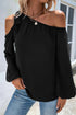 Knotted Asymmetric Off Shoulder Blouse