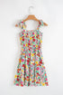 Knotted Strap Cinched Waist Ruffle Hem Floral Dress