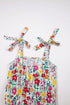 Knotted Strap Cinched Waist Ruffle Hem Floral Dress