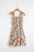 Knotted Strap Cinched Waist Ruffle Hem Floral Dress