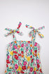 Knotted Strap Cinched Waist Ruffle Hem Floral Dress
